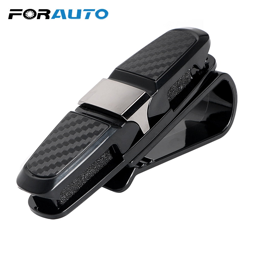 FORAUTO Car Glasses Cases Portable Ticket Card Clamp Car Sun Visor Sunglasses Holder ABS Eyeglasses Clip Auto Accessories - Go Gedget