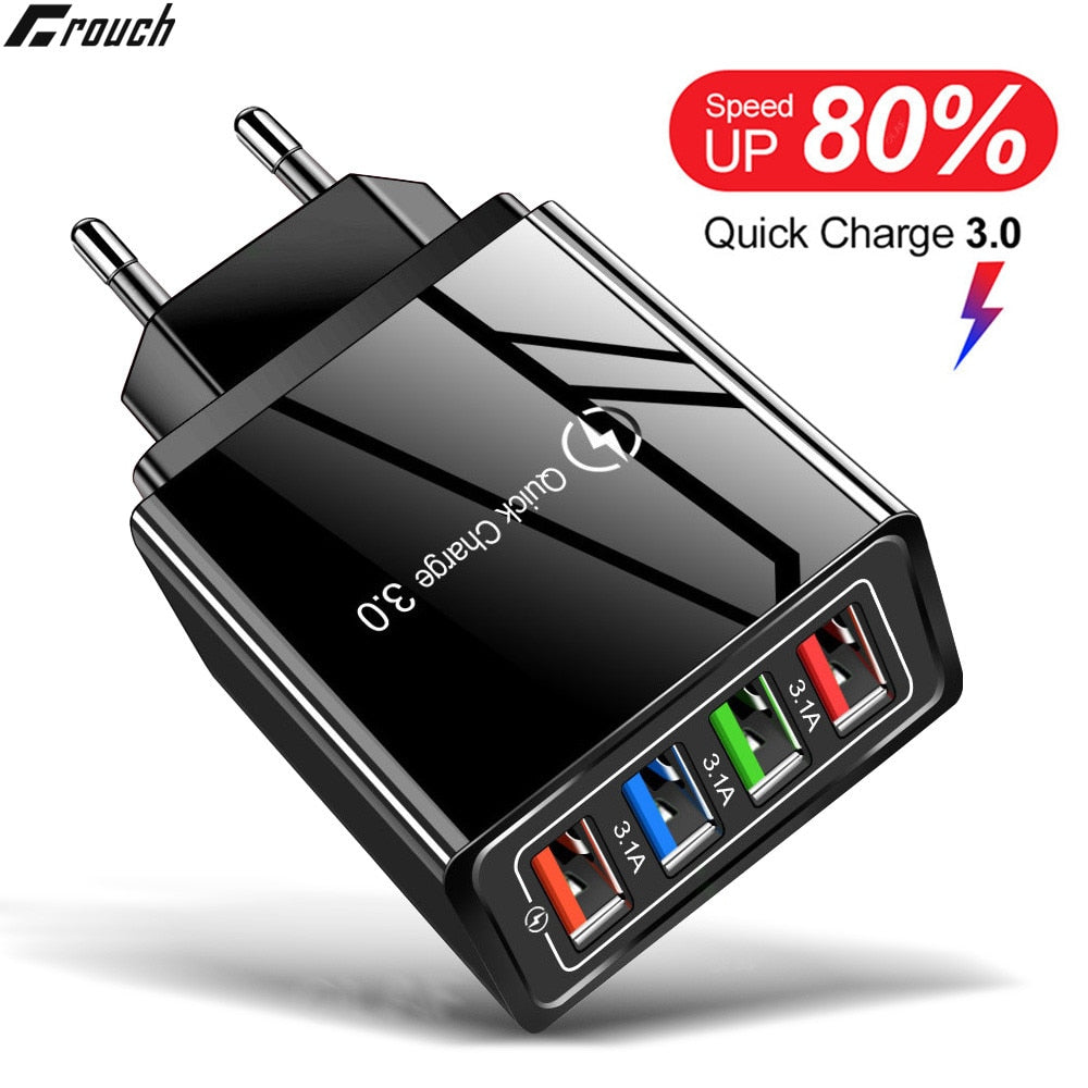 Crouch USB Charger Quick Charge 3.0 for Phone Adapter for iPhone  Tablet Portable Wall Mobile Charger Fast Charger - Go Gedget