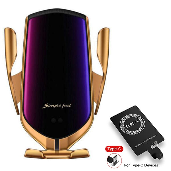 10W Wireless Car Charger Infrared Sensor GPS Air Vent Mount Car Phone Holder Automatic Clamping Cargador Inalambrico Carregador - Go Gedget