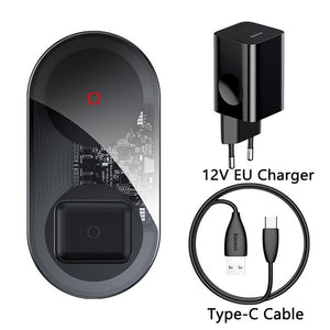 Baseus 20W Fast Qi Wireless Charger For Airpods iPhone 11 Pro Dual Wireless Charging Pad For Samsung S20 S10 Wireless Charger - Go Gedget