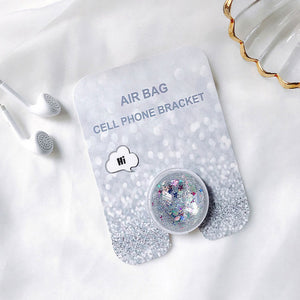 Glitter Quicksand Finger Grip Phone Holder for Portable  Phone Foldable Pocket Socket Air Bag Cell Fashion Bracket Stand - Go Gedget