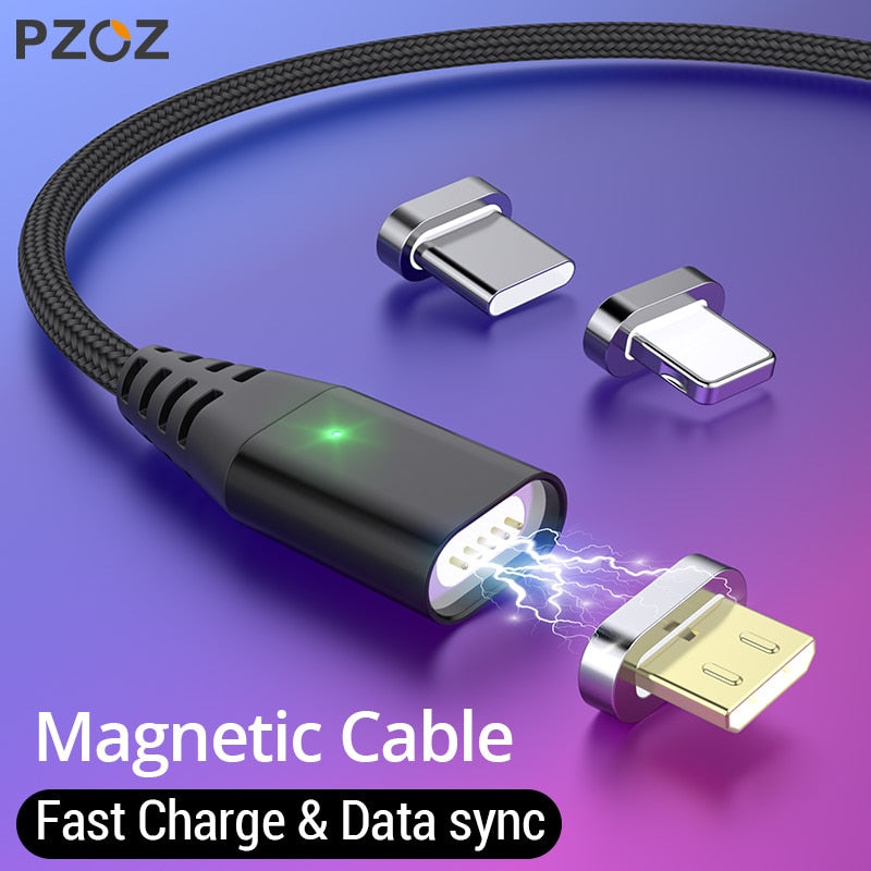 PZOZ Magnetic Cable Fast Charging Micro usb cable Type c Magnet Charger usb c Microusb Wire For iphone 11 pro Xr x redmi note 9s - Go Gedget
