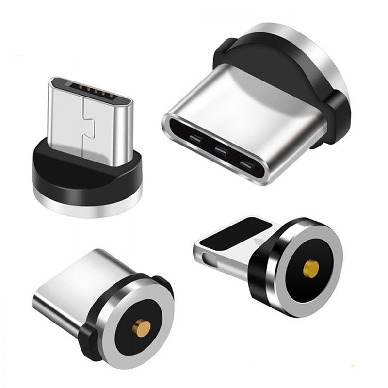 Round Magnetic Cable plug Type C Micro USB C 8 pin Plugs Fast Charging Adapter Phone Microusb Type-C Magnet Charger Plug - Go Gedget